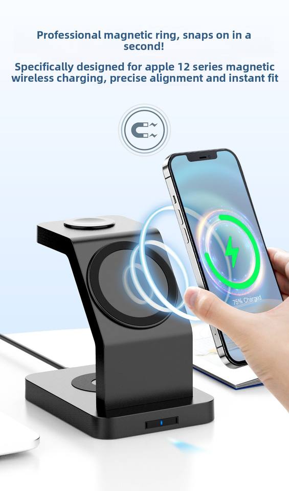 Dual-Fold 15W Magnetic Wireless Charger 360 Degree Rotating Stand Z5